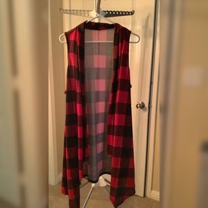 Buffalo plaid duster